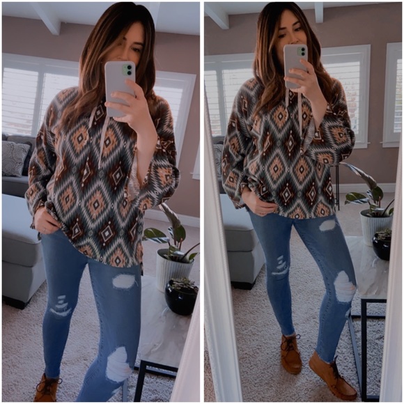 Tribal print hoodie pullover - Picture 10 of 10